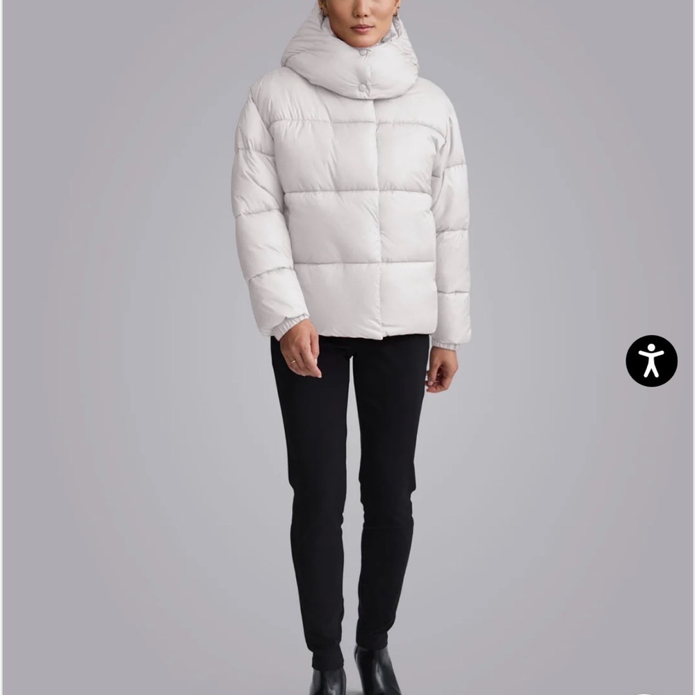 Anthropologie Ivory Large puffer jacket with detachable hood med & large $199​ - Picture 3 of 12
